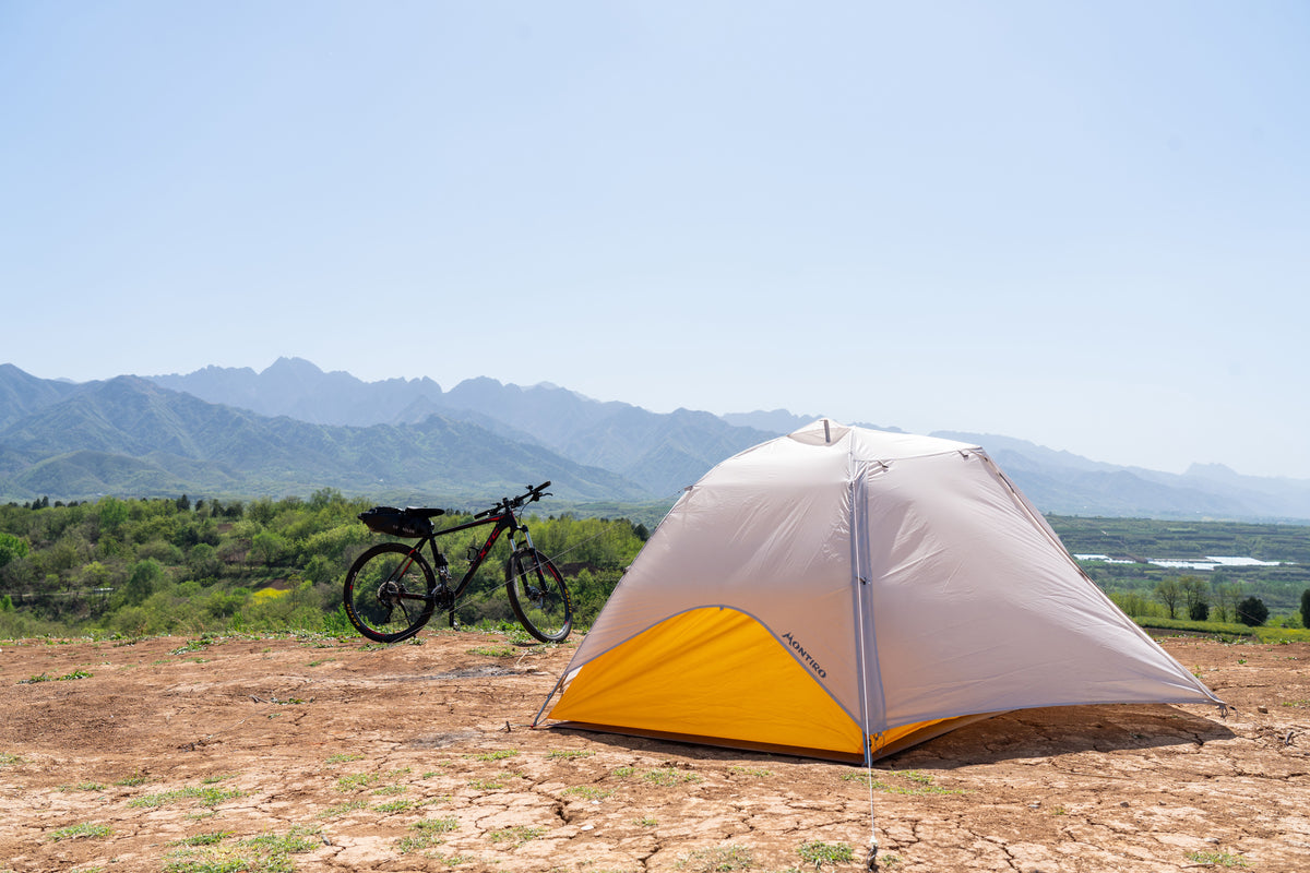 Wander Hawk 2-Person Bikepacking Tent (Grey-Yellow)