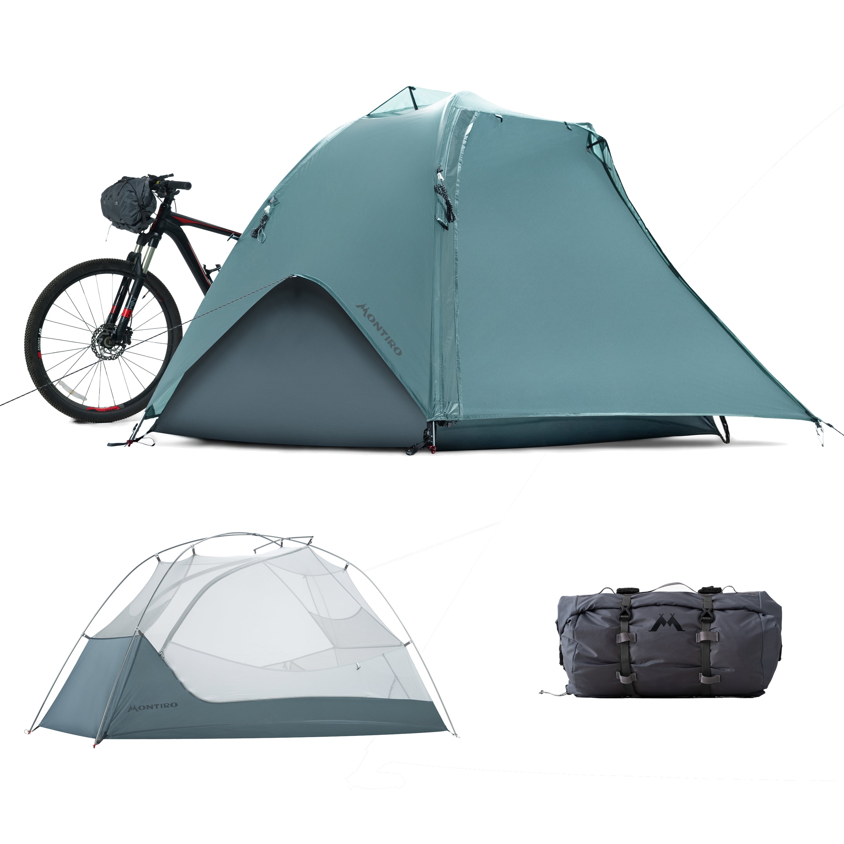Wander Hawk 1-Person Bikepacking Tent (Teal Green)