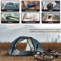 Wander Hawk 1-Person Bikepacking Tent (Teal Green)