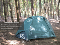 Wander Hawk 1-Person Bikepacking Tent (Teal Green)