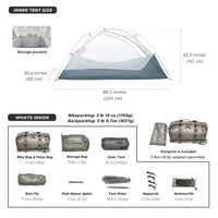 Wander Hawk 1-Person Bikepacking Tent (Teal Green)