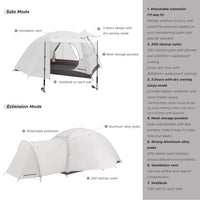 Montiro Triphyr F-Nexus 2-Person Backpacking Tent Combo (Grey)